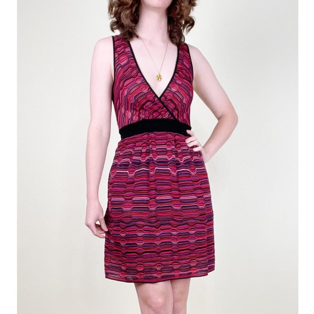 Missoni 3-D Textured Knit Mini Dress Wedding Guest Funky Scandi Girl 70s Disco